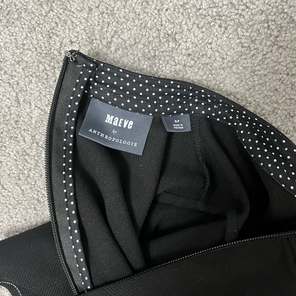 Anthropologie Maeve Deena Mini Dress - Black Size Small Petite - Picture 10 of 14